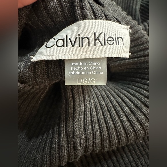 Calvin Klein Elegant Black/Grey Knit Dress L sweater dress - Picture 6 of 7